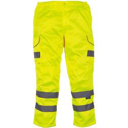 Yoko Hi Vis Polycotton Cargo Trousers With Knee Pad Pockets