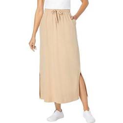 Woman Within Plus Women's Sport Knit Side-Slit Skirt in Heather (Size 38/40)