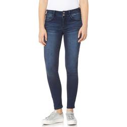 WallFlower Womens Ultra Skinny Mid-Rise Insta Soft Juniors Jeans - Blue