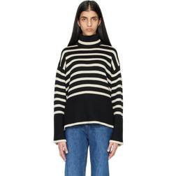 Toteme Signature Stripe Turtleneck Sweater - Black