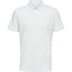 Selected Homme polo med lynlås Cloud dancer