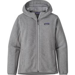 Patagonia W's LW Better Sweater Hoody, Feather Grey, Stickad fleecejacka återvunnen polyester