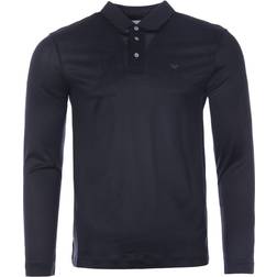 Armani Long Sleeved Polo T Shirt Navy 8N1FQ0