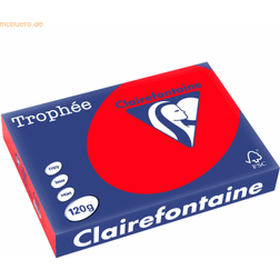 Clairefontaine Farvet papir Trophée, A4, 120g, rød 1227, pakke a 250 ark