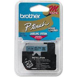 Brother 0.35" Black on Blue Non-Laminated Tape for P-touch (26.2 ft)