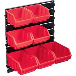 vidaXL 8 Piece Storage Bin Kit with Wall Panel Red and Black