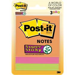 3M Post-it Super Sticky Notes 3in x 3in Rio de Janeiro Collection