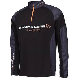 Savage Gear Camiseta de manga corta Tournament Shirt 1/2 Zip Sedona Grey