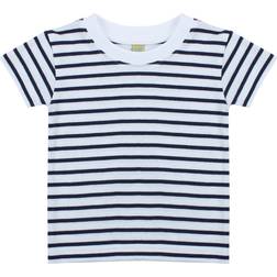 Larkwood Baby/Toddler Striped Crew Neck T-Shirt LW27T White/Oxford Nav