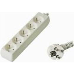 PremiumCord PremiumCord PP5-07, 7 m, 5 AC-utgångar, Typ E/F, Vit, 250 V, 10 A