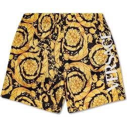 Versace Barocco Print Logo Swim Short - Nero Oro