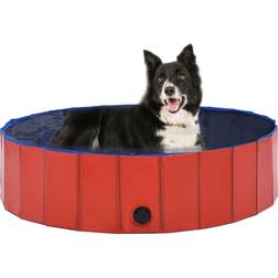 vidaXL Hopfällbar hundpool röd 120x30 PVC