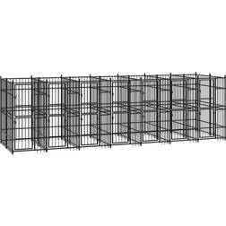 vidaXL Outdoor Dog Kennel Steel 12.9 mÂ²