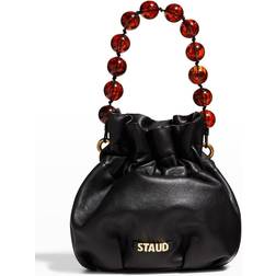 Staud Grace Beaded Top-Handle Bucket Bag BLACK