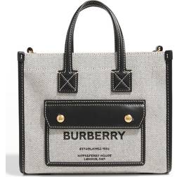 Burberry Mini Horseferry Canvas Tote Grey one-size