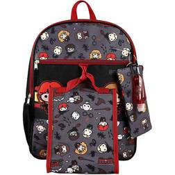 BioWorld 6 Piece Harry Potter Chibi Backpack Set Black/Gray/Red One-Size