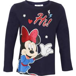 Minnie Mouse Girls Hi Glitter T-Shirt (3-4 Years) (Navy)