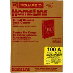 Square D HOM612L100SCP Homeline Load Center with Cover 100-Amp Fixed Main Lugs 1-Phase 6-Space 12-Circuit Indoor