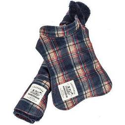 Touchdog 2 2-in-1 Tartan Plaided Dog Jacket with Matching Reversible Dog