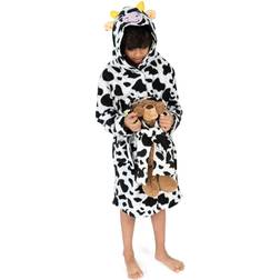 Leveret Kids Cow Hooded Fleece Robe