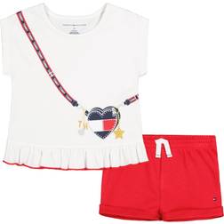 Tommy Hilfiger Girl's Logo Top & Shorts Set 2-pcs - Bright White