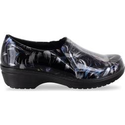 Easy Street Easy Works By Tiffany Slip-Resistant Clogs W - Black/Silver