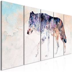 Tiptophomedecor Stretched Canvas Animal Lonely Wolf Narrow Framed Art