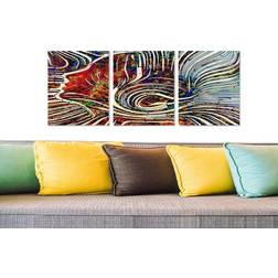 Canvastavla Abstract 3-pack Flerfärgad 20x50 cm Tavla