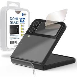 Whitestone Dome Glass EZ Outer Display Mirror Type Screen Protector with Hinge Cover for Galaxy Z Flip4 2-Pack