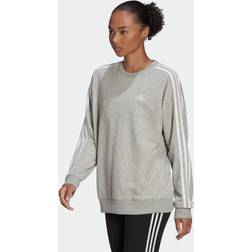 Adidas Stripe Loungewear Sweat Top Heather