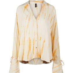 Y.A.S Women's long sleeve tie-dye shirt, Yellow