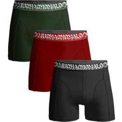 Muchachomalo 3-pack Cotton Stretch Solid Color Boxer - Red/Green/Grey