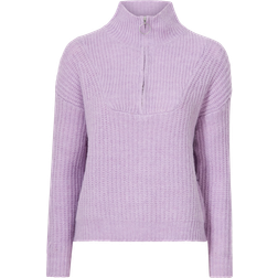 Only Onlemily Life L/s Zip Pullover - Camel