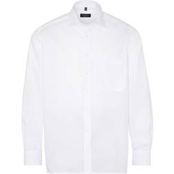 Eterna skjorta Struktur, kortärmad Modern Fit, Blå/Vit