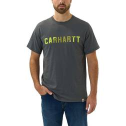 Carhartt Force Flex Block Logo T-Shirt - Basil Heather