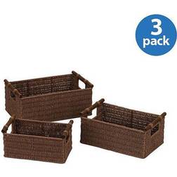 Household Essentials Wicker Brown 3-Pieces