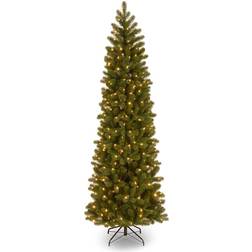 National Tree Company White Prelit LED Green Pencil Christmas 7.5 Christmas Tree