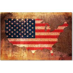 Trademark Fine Art Michael Tompsett 'US Flag Map' Canvas 16x24 Inches Wall Decor