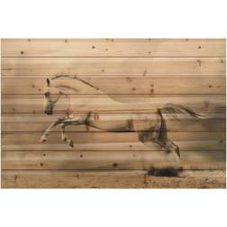 Empire Art Direct Horse Arte de Legno Digital Print on Solid Wood Wall 30" x 45" x 1.5" Framed Art