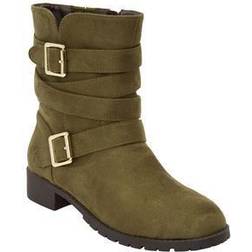 Wide Width Women's The Madi Boot by Comfortview in Dark Olive (Size W)