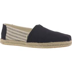 Toms University Stripe Organic Cott Black, Dame, Sko, Slip-on, Brun