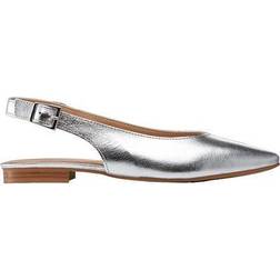 Ellos Extra Wide Width Women's Slingback Flats in Metallic (Size WW)