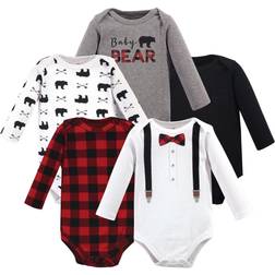 Little Treasure 5-Pack Lumberjack Bow Tie Bodysuits