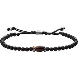 Fossil Men Stainless Steel and Leather Bracelet