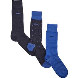 HUGO BOSS Regular Length Cotton Blend Socks 3-pack