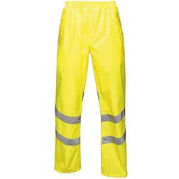 Regatta Unisex Hi Vis Pro Reflective Packaway Work Over Trousers (Yellow)