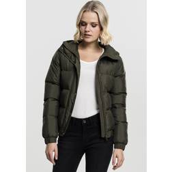 Urban Classics Ladies Hooded Puffer Jacket - Schwarz