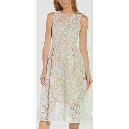 Adrianna Papell Embroidered Midi Tea Dress