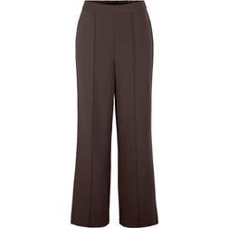 Pieces Elegante Hose mit Hohem Bund und Weitem Bein - Braun