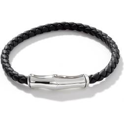 John Hardy Bamboo 5mm Station Bracelet in Leather (6.5-7.0"